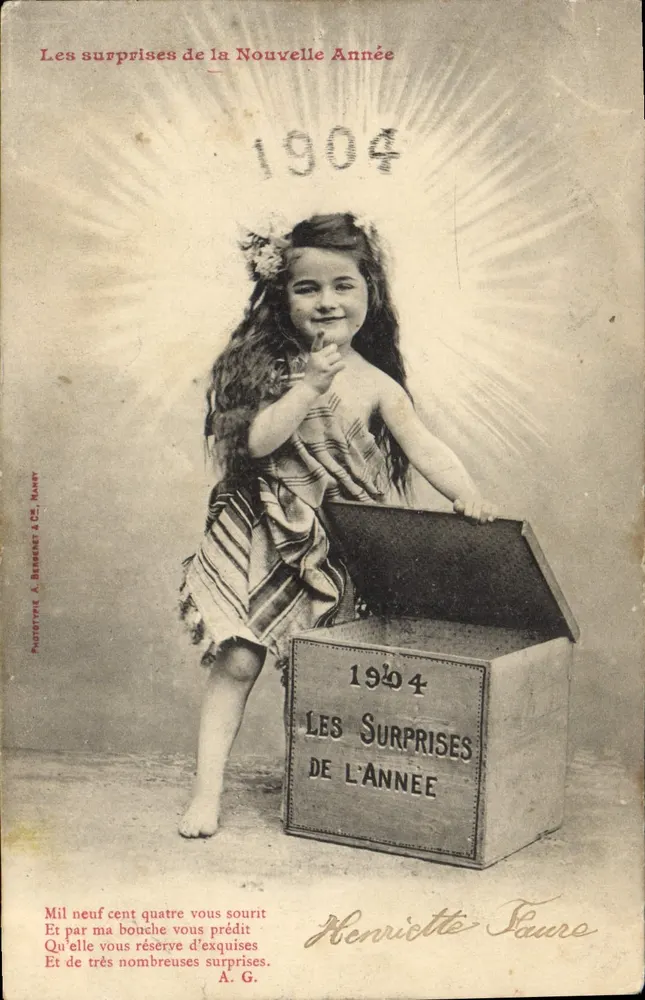 Félicitations pour l'An 1904 — Henriette Faure — Phototype A. Bangeret & Cie, Nancy - Vorderseite