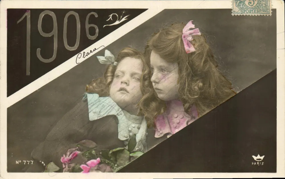 Zwei junge Mädchen — 1906 — Claro, Paris, n° 777 - Vorderseite