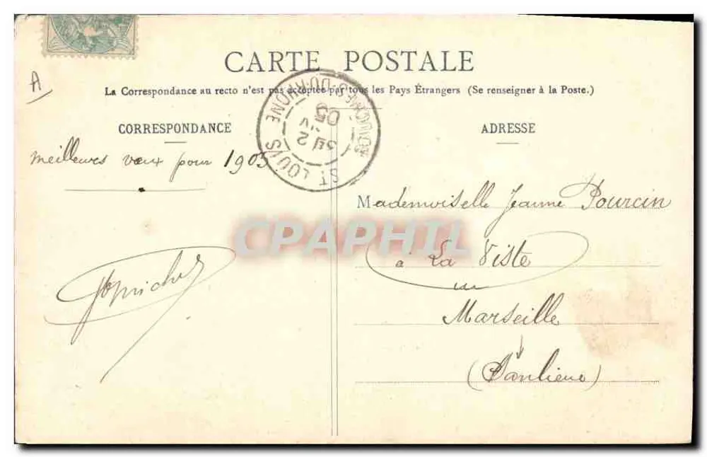 Zwei junge Frauen in Weihnachtskleidung — Bonheur à vous 1905 — Verlag: G. Béchard & Cie - Rückseite