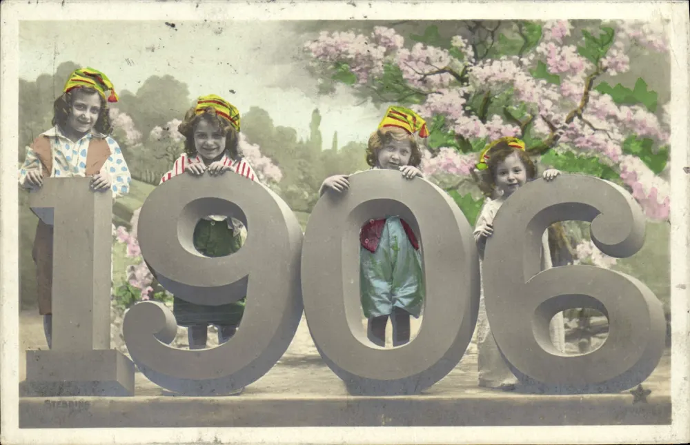 Vier Kinder mit den Zahlen 1906 — Stebburg — Serie N° 990 - Vorderseite