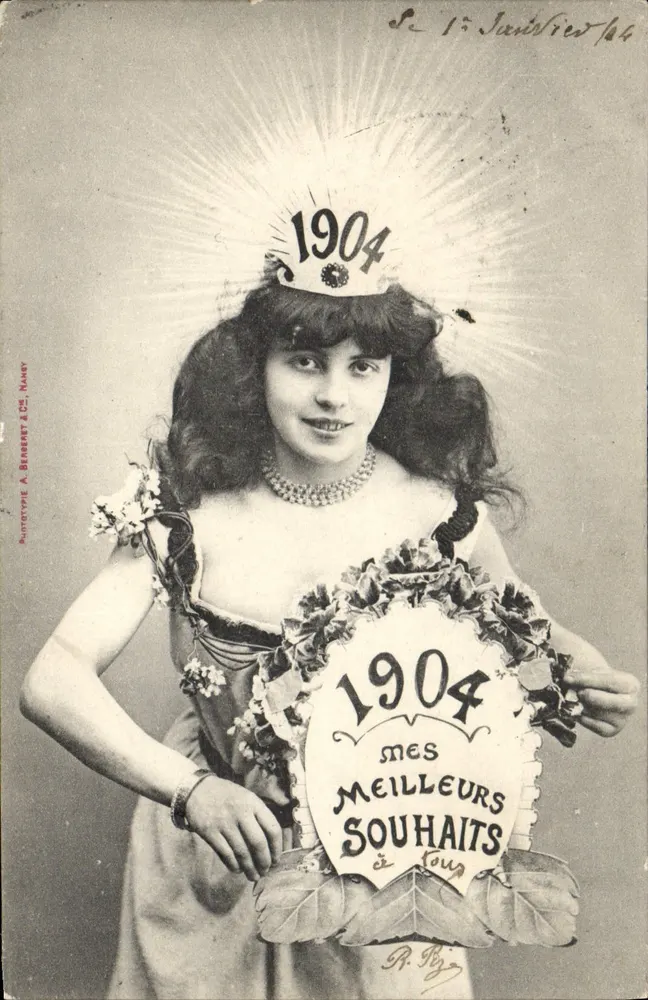 Frau in Krone von 1904 — Phototypie A. Beaubert & Cie, Nancy — Seriennummer nicht sichtbar - Vorderseite