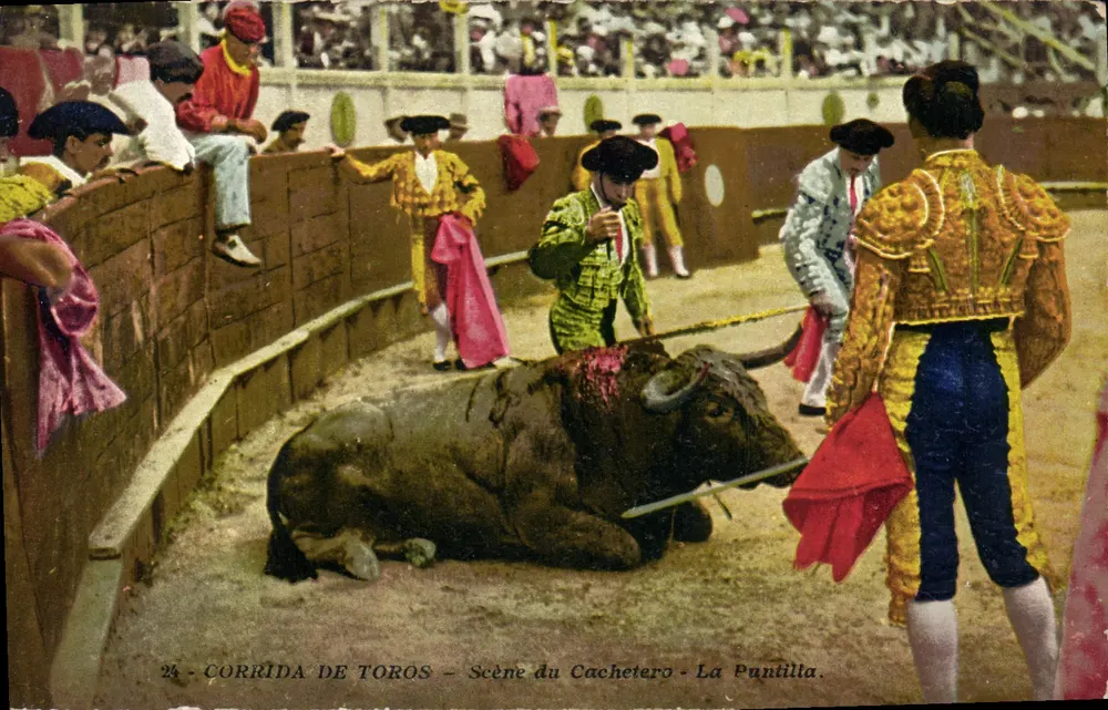 Corrida de toros — Escena del Cachetero - La Puntilla - Anverso