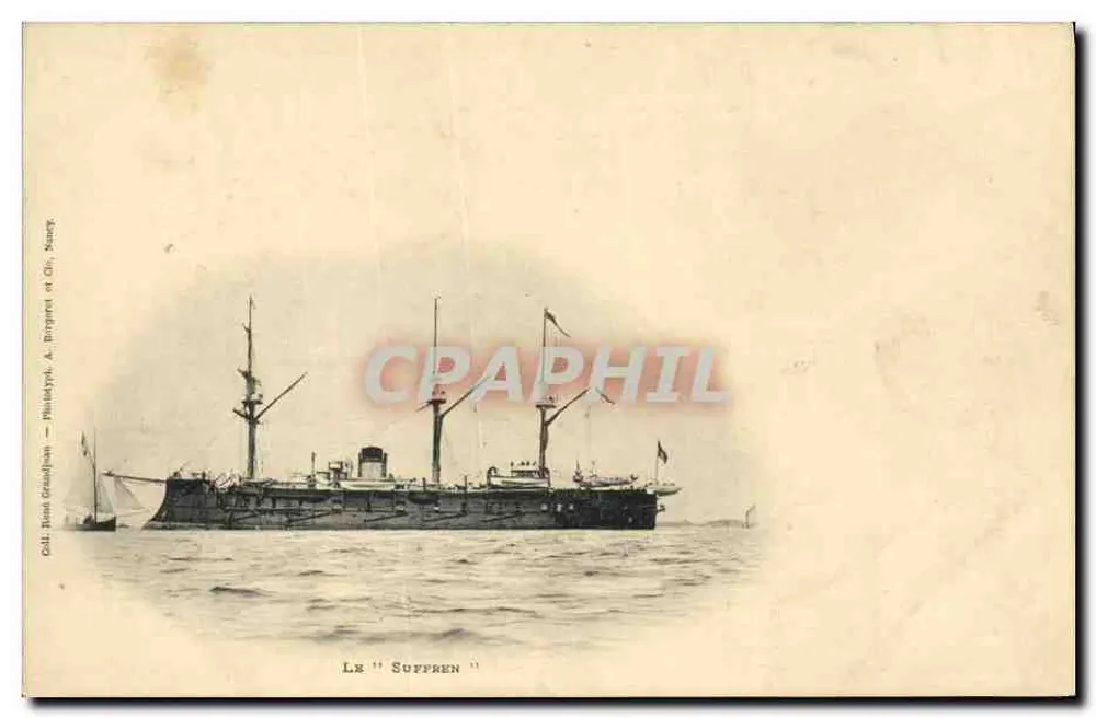 O "Suffren" — navio de guerra — Coll. Jean Grasoujaan — Philatélyne, A. Burguet et Cie, Nancy - Frente