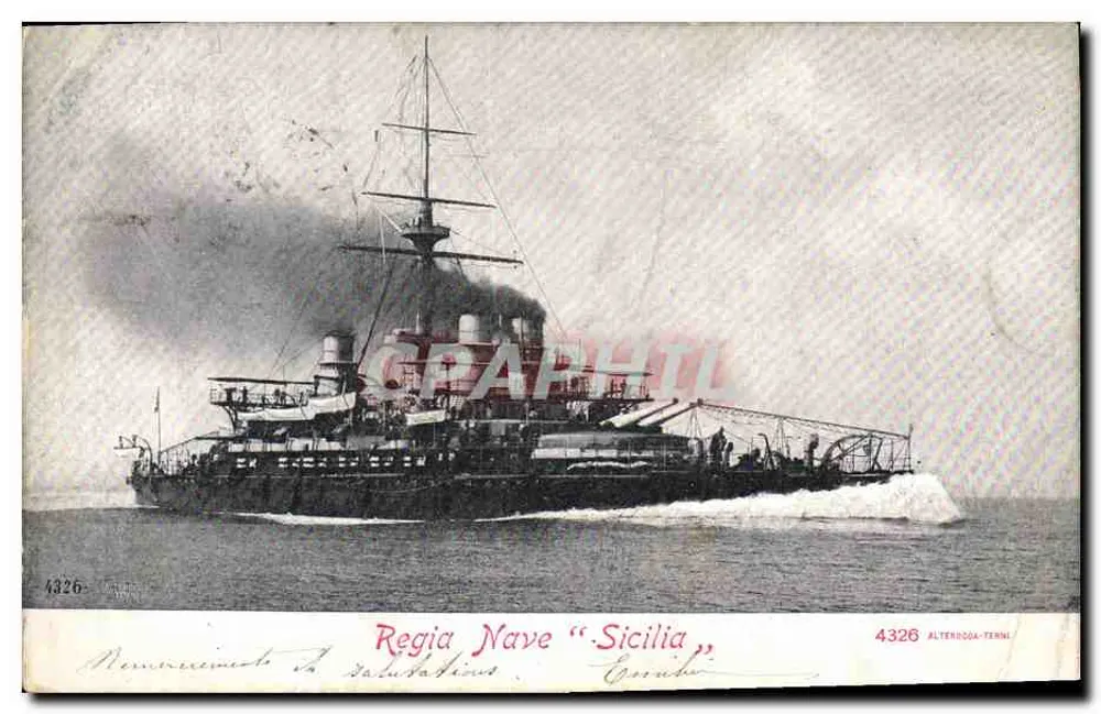 Regia Nave "Sicilia" — croiseur italien en mer — éditeur ALTERODOA-TERMI, n° 4326 - Vorderseite