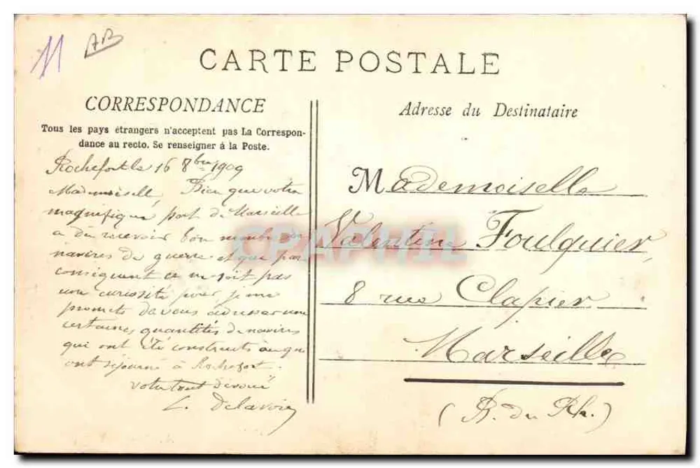 La Salve — Torpedoboot — A. Bougault n°460 - Rückseite