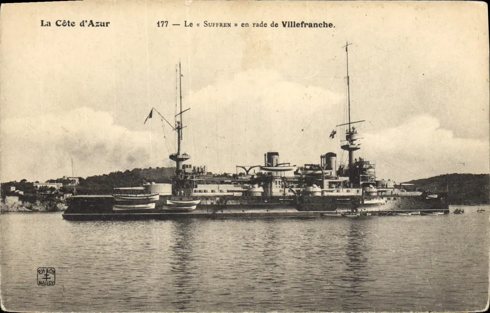 Der « Suffren » in der Bucht von Villefranche — Kriegsschiff — Verlag La Côte d'Azur, n° 177 - Vorderseite