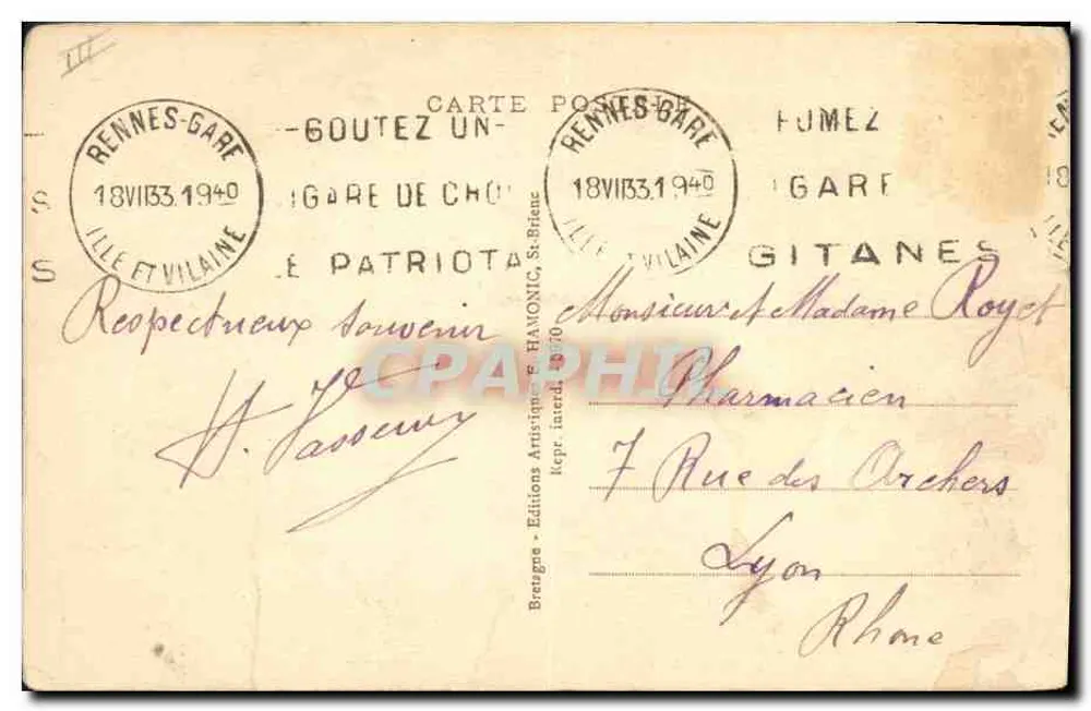 Bretagne — Sur le sommet du Ménez-Hom — Ambory - Rückseite