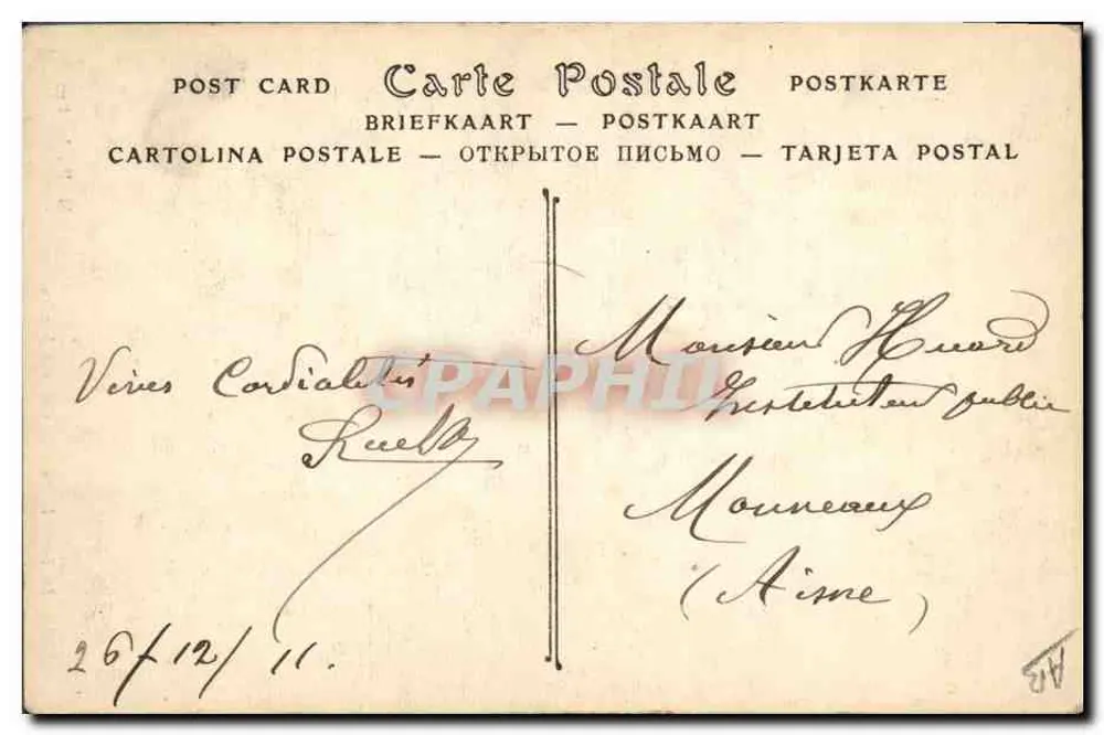 A Dentelière com o Chapéu de Bolas — M. B., Le Puy — n° 3548 - Verso