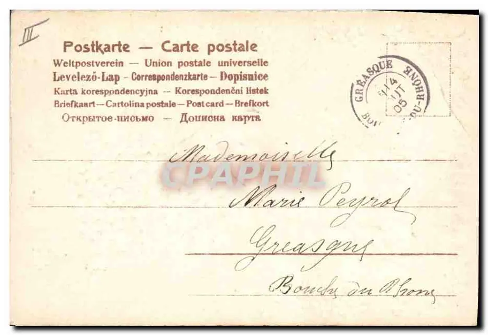 Mão oferecendo um buquê de esqueiros — Carte postale ornée de fleurs — Editor não identificado - Verso