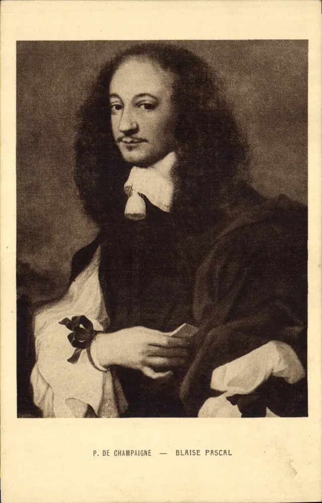 Blaise Pascal — Retrato por P. de Champaigne — Braun & Cie, Paris - Frente