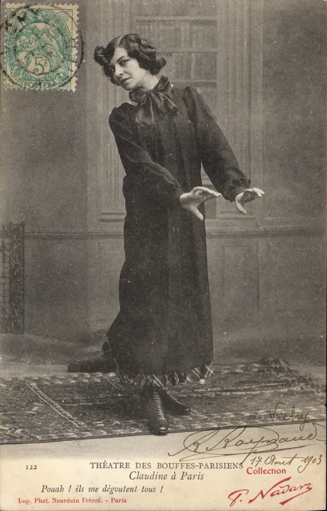 Claudine in Paris — Théâtre des Bouffes-Parisiens — Imp. Phot. Neurdein Frères, Paris, n°122 - Vorderseite