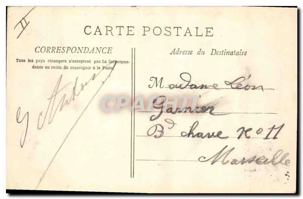 Carpiagne - Les Ecuries — éditeur Marseille Postes, n° 381 - Verso