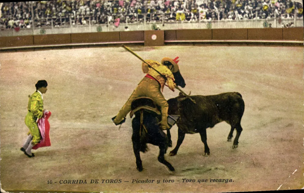 Kampf mit dem Stier — Picador und Stier — Stier, der angriff — G. Lemaître & Cie, Nice, n°10 - Vorderseite