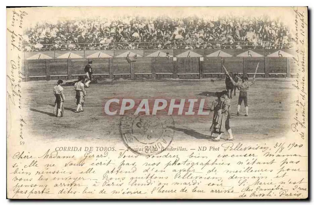 Corrida de toros — Pueblas de los Banderillas — ND Phot Pellevoisin, 31/10/1900 - Vorderseite