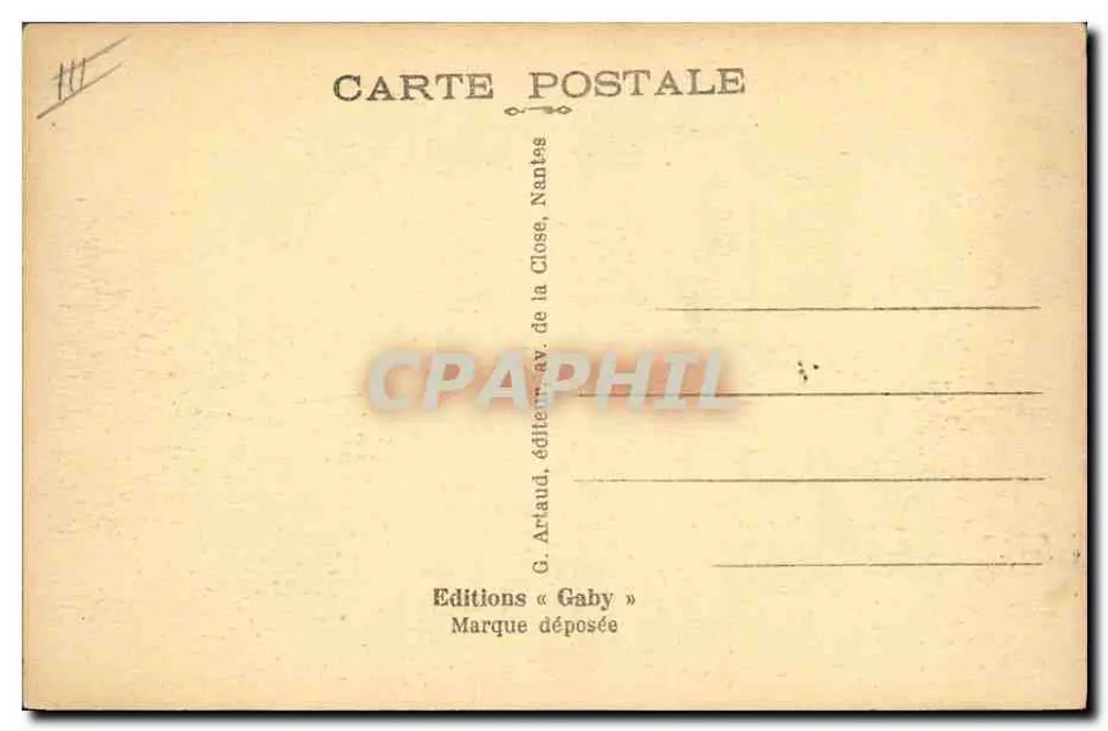 O Torpedeiro "Tempête" — Marinha de Guerra Francesa — Editor Gaby, Nantes - Verso