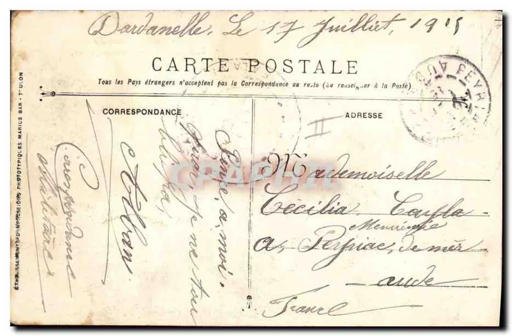 Tirailleur - Torpedoboot — Französische Marine — n°175 - Rückseite