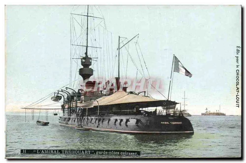Der Admiral Trouhout — gepanzerte Küstenwache — für Chocolat-Louitt veröffentlicht - Vorderseite