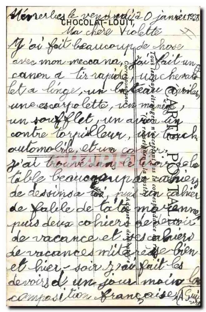 Der Admiral Trouhout — gepanzerte Küstenwache — für Chocolat-Louitt veröffentlicht - Rückseite
