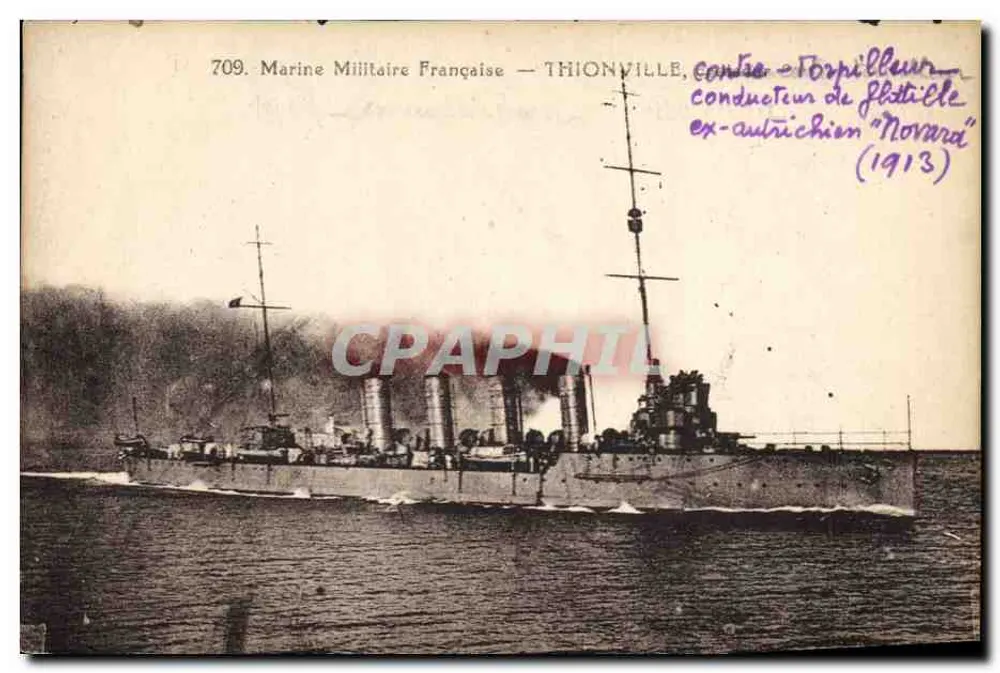 Navio de guerra francês — Thionville — n°709 - Frente