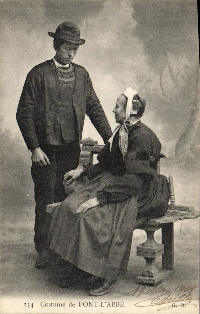 Traje de PONT-L'ABBÉ — fotografia de G. B. — n° 234 - Frente