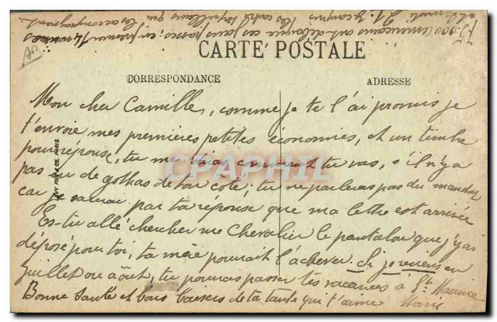 Niño joven en los alrededores de Quimperlé — Costumbres y Tipos Bretones — LL, n°55 - Reverso