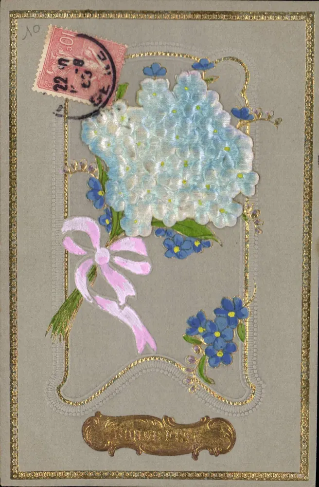 Mata de flores — Hidrângena e pensões — Editor não identificado, número de série não visível - Frente
