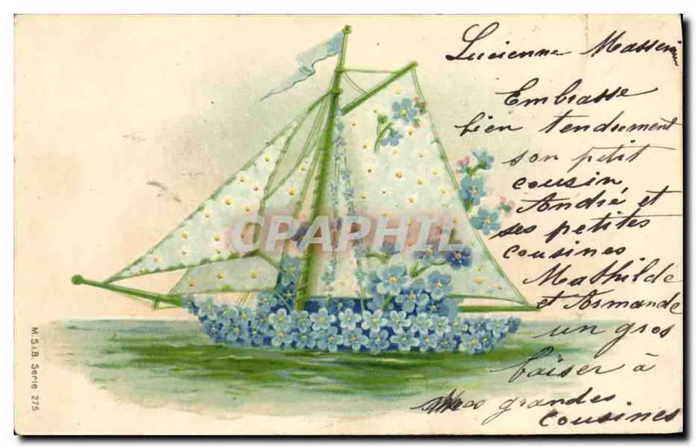Bateau fleuri — MS.IB Série 275 — éditeur MS.IB - Vorderseite