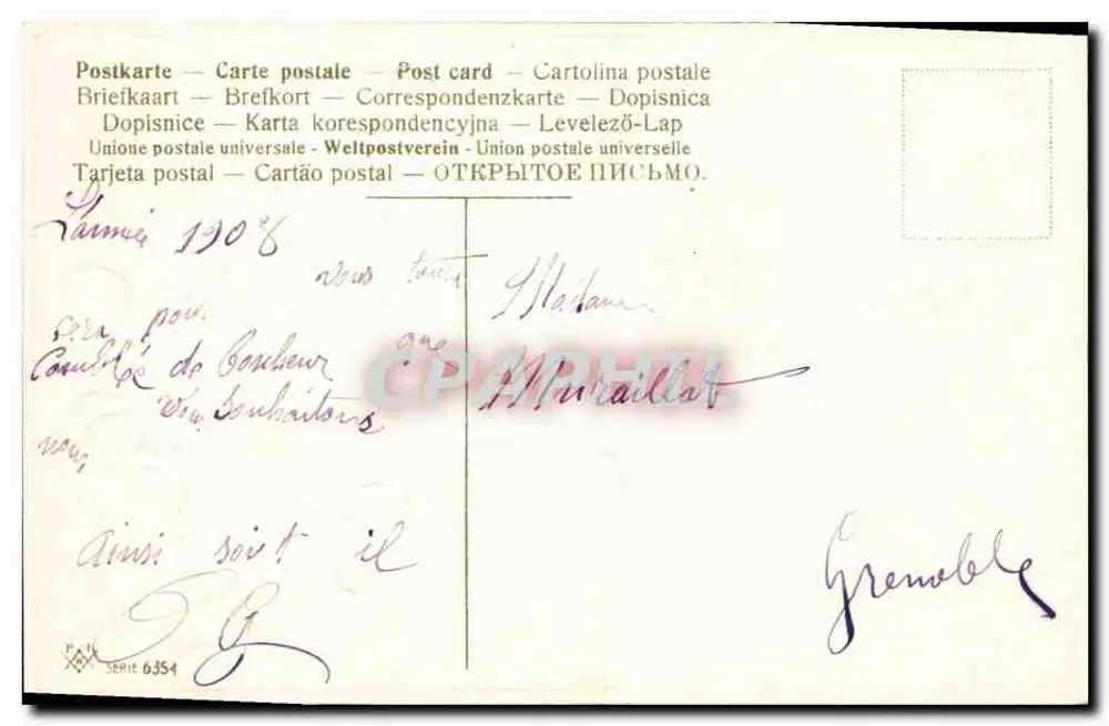 Mistral — Szczęśliwy Rok III — seria 6354 - Rewers