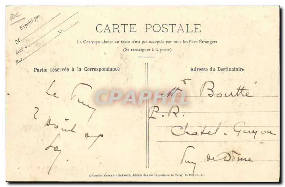 Les Dentellières de la Chaise-Dieu — Le Velay illustré, n°285 — Cliché M. B. - Rep. int. - Rückseite