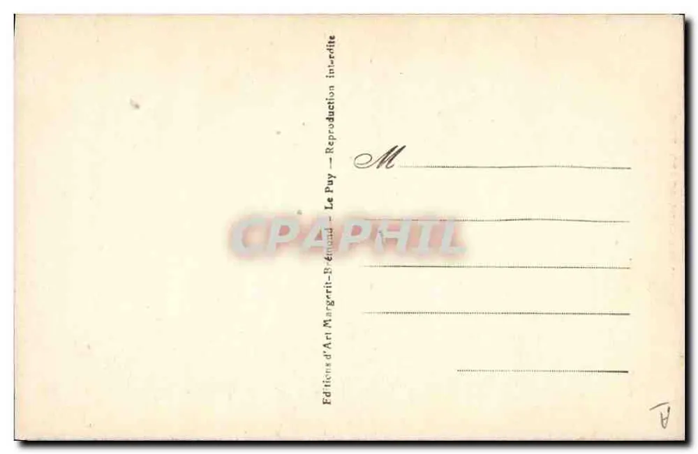 Uma Dentellista no Claustro — Le Puy — M. B. - Verso