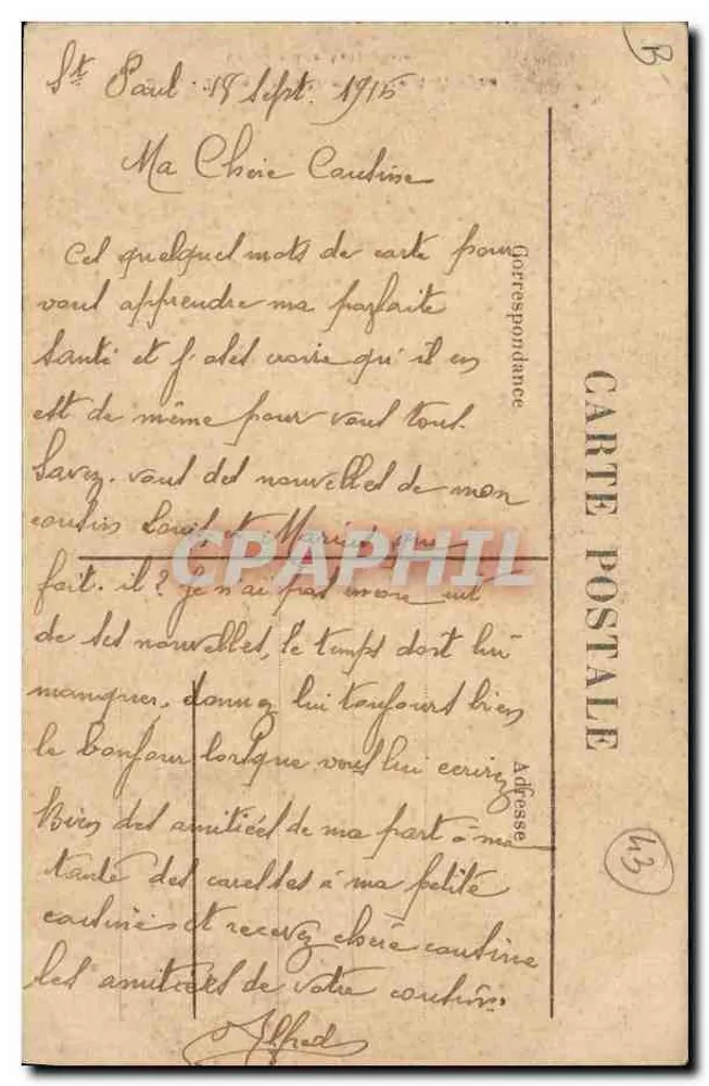 Frisur genannt Anvergnate — Dentellière d'Allègre — M.B. Le Puy - Rückseite