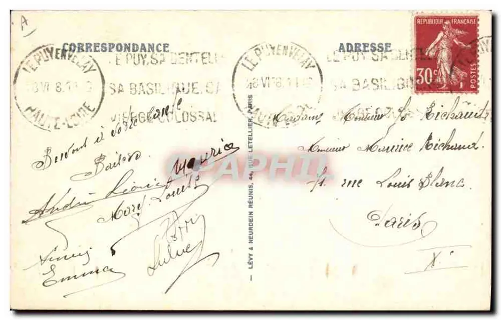 Le Velay Pittoresque — Una Dentellière — LL - Reverso