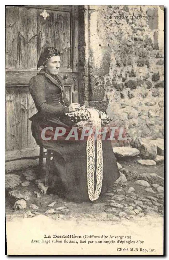 Die Strickmacherin (Sogenannte Auvergne-Frisur) — Le Velay Illustré, Nr. 290 — Cliché M-B Rep. int. - Vorderseite