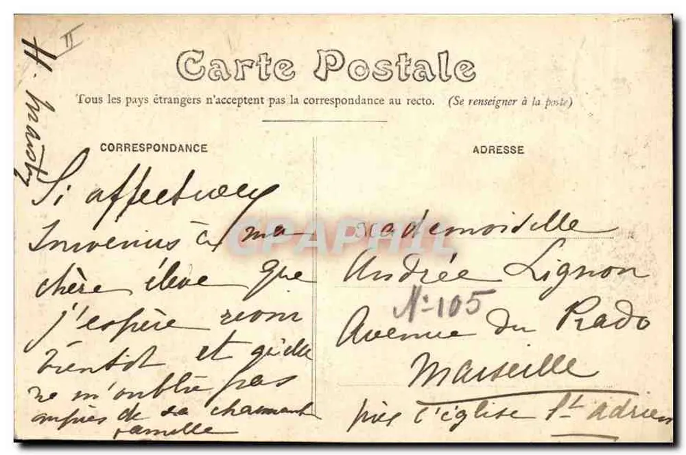 Retrato de M. RIAL-FABER — Louis Maistre, pintor — editor não visível - Verso