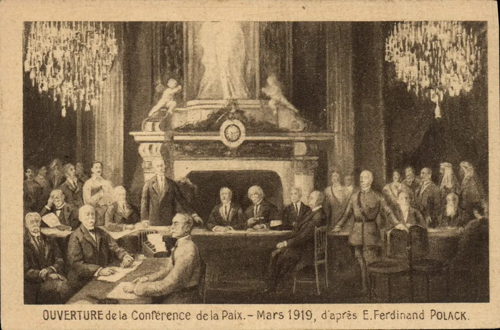 Eröffnung der Friedenskonferenz — März 1919 — nach E. Ferdinand Polack - Vorderseite