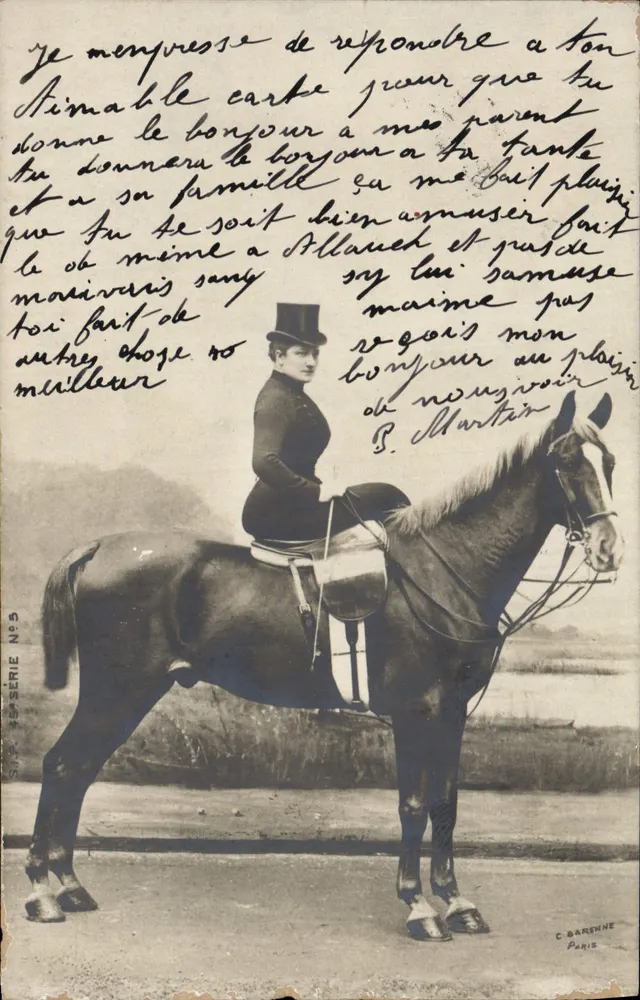 Mulher a cavalo — C. Barenne, Paris, série N°5 - Frente