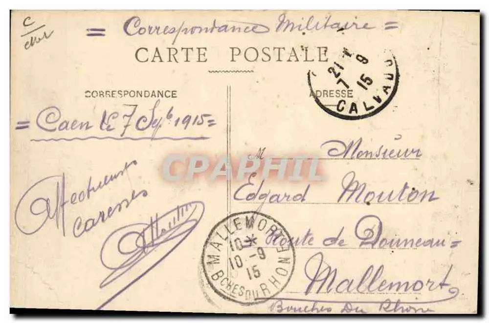 Caen — La Foire aux Chevaux — Union des Femmes de France, Hôpital Auxiliaire du Territoire N°102 - Rückseite