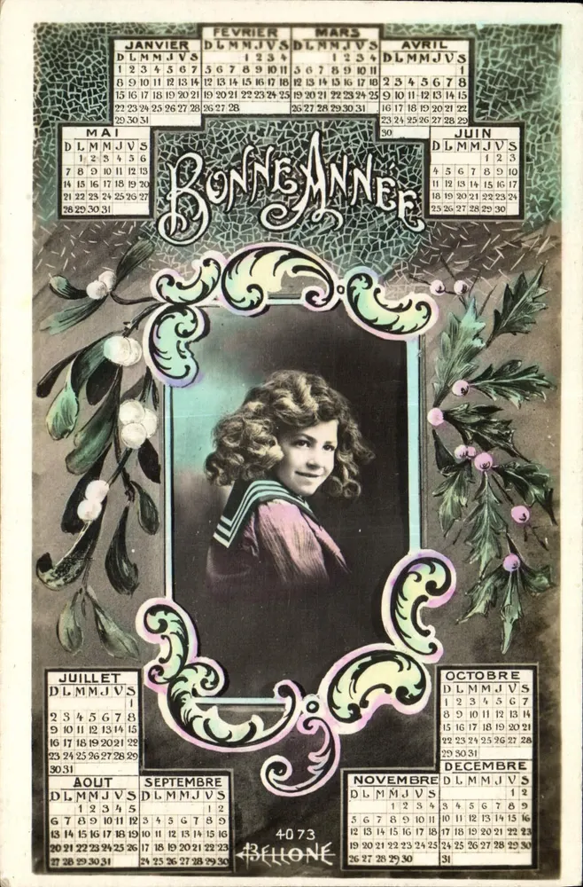Frau im Seemannsuniform — Kalender 1910 — Verlag Bellone, n° 4073 - Vorderseite