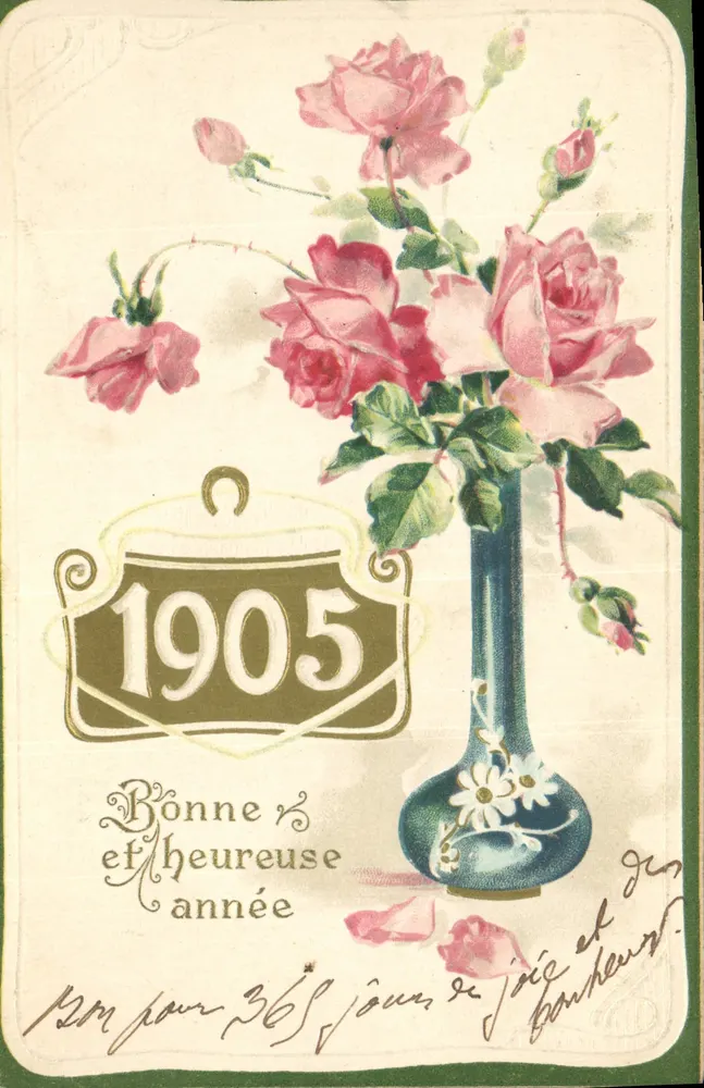 Arranjo de rosas — Ano 1905 — Editor não identificado - Frente