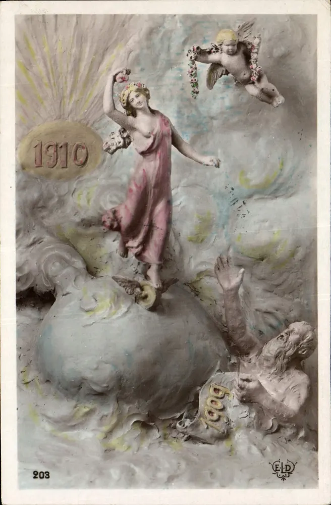 Glückwünsche zum Jahr 1910 — Verlag E.L.D., Nr. 203 - Vorderseite