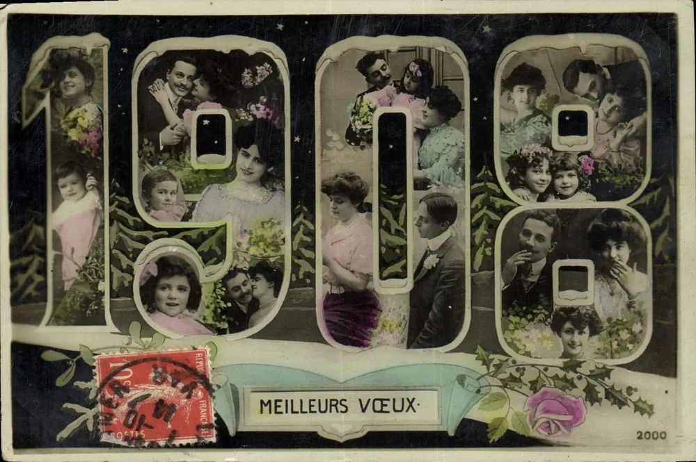 1908 — Beste Wünsche — Verlag 2000 - Vorderseite
