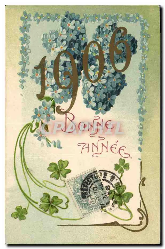 Flores de lírio — Ano 1906 — TRADE NÎMES-MARSEILLE n°585 - Frente
