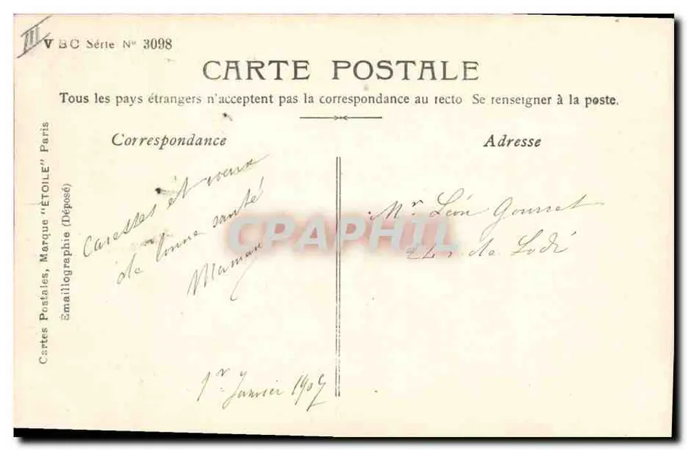 Vier Kinder — 1907 — Stebbing Phot. - Rückseite