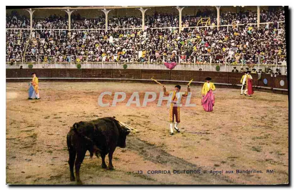 Kampf mit dem Stier — Aufruf der Banderilleros — Édition d'Art Rostan, Nice - Vorderseite