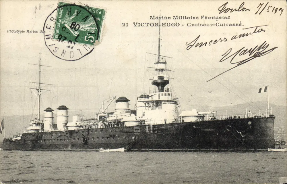 Kreuzer-Kreuzer Victor-Hugo — Französische Marine — Phototypie Marius Bar - Vorderseite