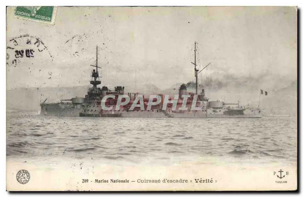 Schlachtschiff « Vérité » — Marine Nationale — Verlag P.A.B. Toulon, Nr. 209 - Vorderseite