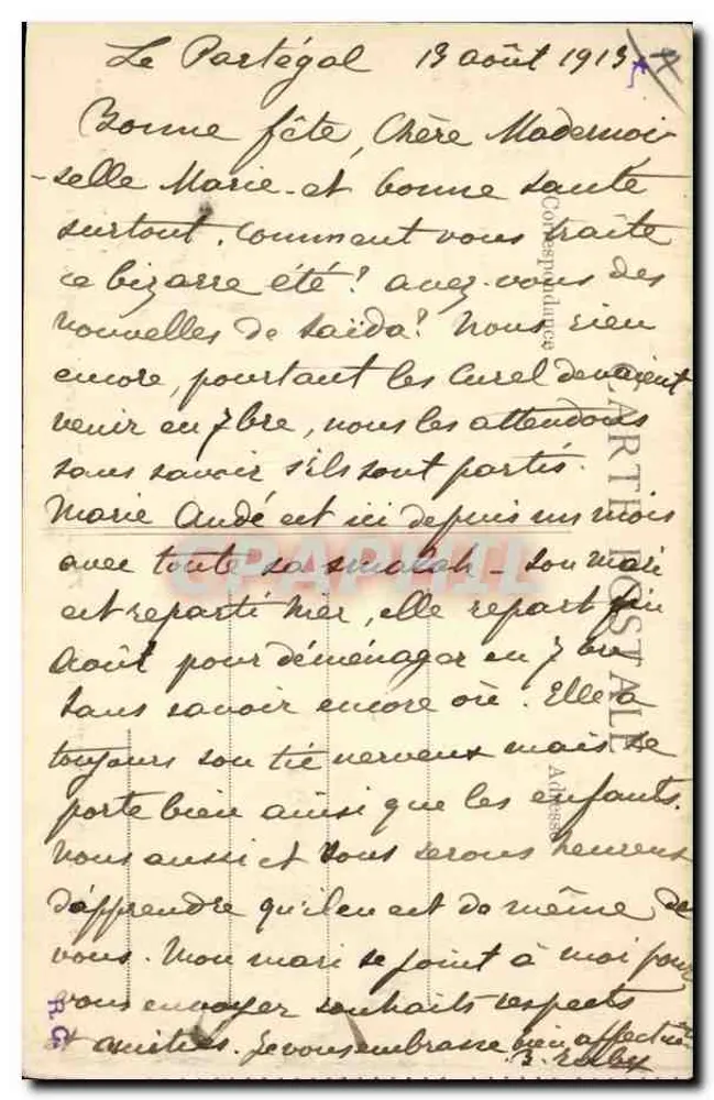 Kreuzer "Vergniaud" — Marine Nationale — An die Damen Frankreichs - Rückseite