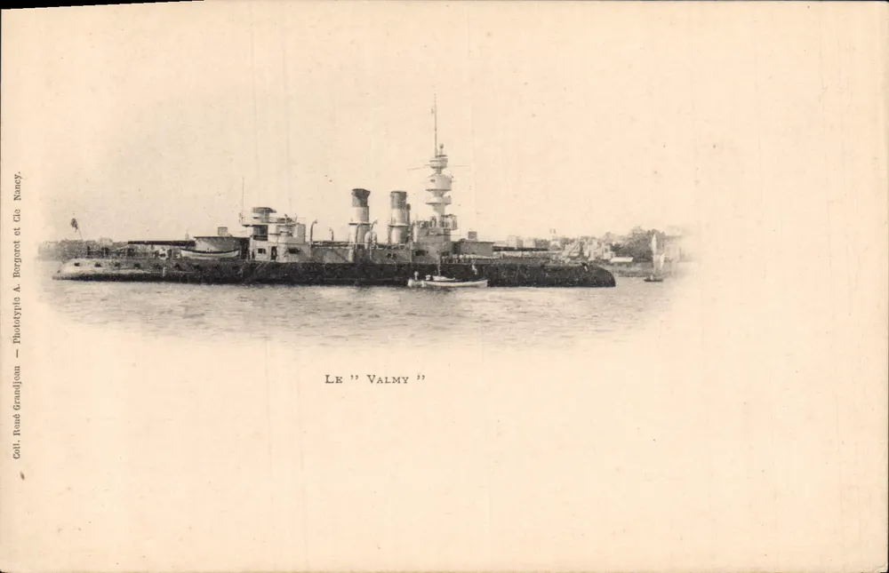 O "Valmy" — Navio de guerra — Fototipia A. Bergort et Cie Nancy - Frente