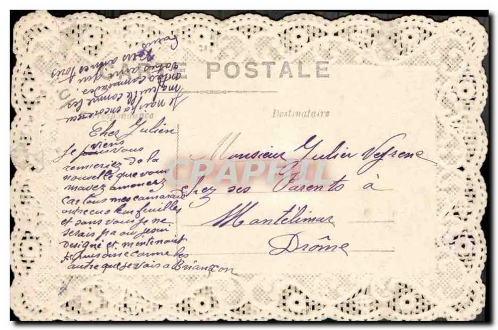 Main tendue — amitié et amour — carte postale décorative - Verso