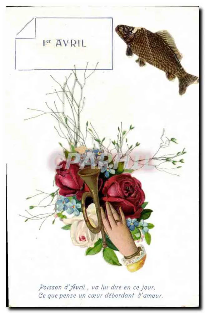 April-Fisch — April-Fisch, sag ihm an diesem Tag, Was ein Herz voller Liebe denkt — Verlag nicht sichtbar - Vorderseite
